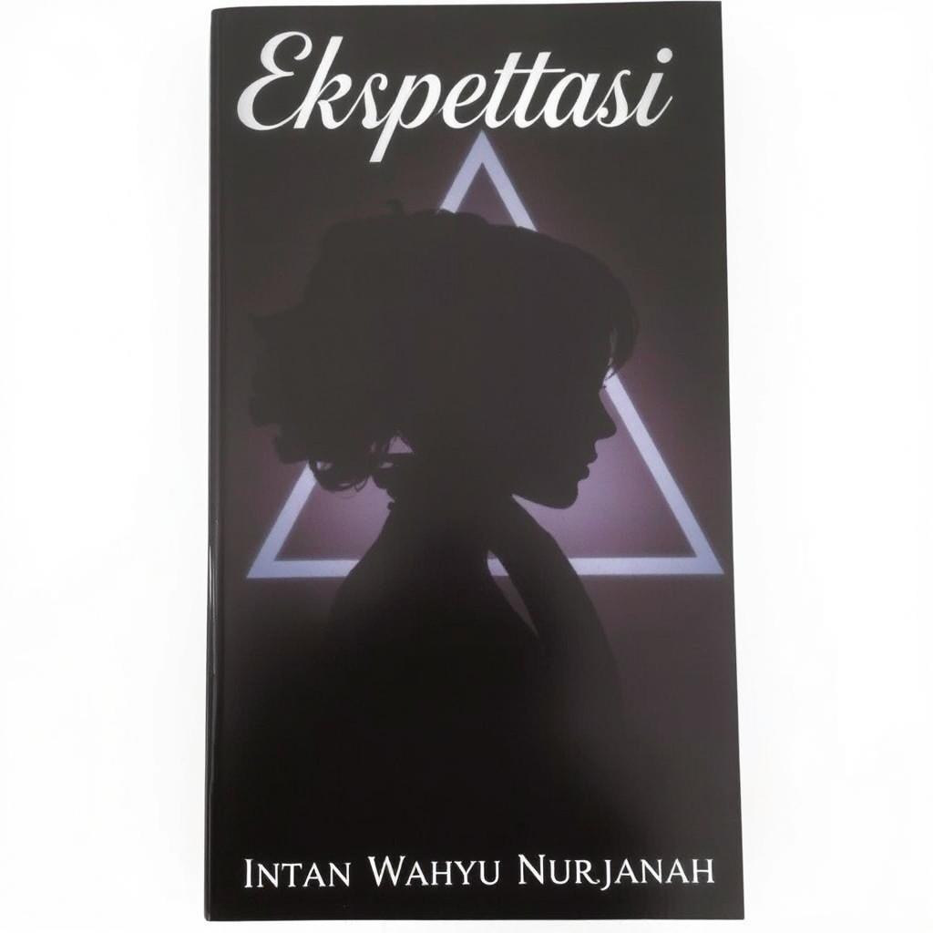 A captivating book cover for the novel 'Ekspektasi' by Intan Wahyu Nurjannah, featuring a dark theme