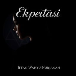 A captivating book cover for the novel 'Ekspektasi' by Intan Wahyu Nurjannah, featuring a dark theme