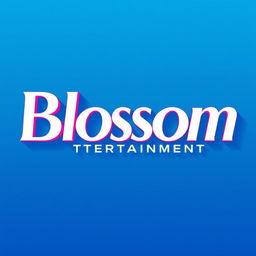 A modern and elegant logo for a Kpop group featuring large, stylish white lettering that reads 'Blossom Entertainment'