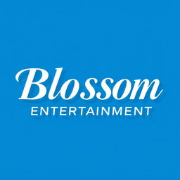 A modern and elegant logo for a Kpop group featuring large, stylish white lettering that reads 'Blossom Entertainment'