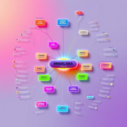A visually striking and contemporary mind map showcasing a sleek and innovative design