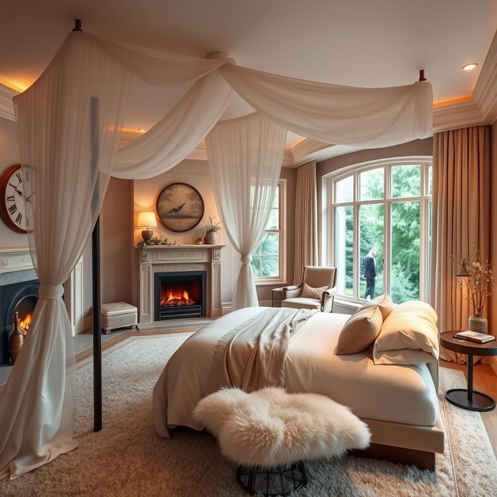 A luxurious and tranquil bedchamber oasis designed for ultimate relaxation and serenity