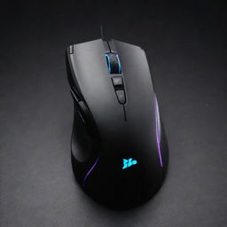 An advanced gaming mouse. Features futuristic, dynamic design with sharp lines, custom RGB lighting, high DPI rating, and multiple programmable buttons. Perfectly balanced for precision movements.