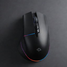 An advanced gaming mouse. Features futuristic, dynamic design with sharp lines, custom RGB lighting, high DPI rating, and multiple programmable buttons. Perfectly balanced for precision movements.