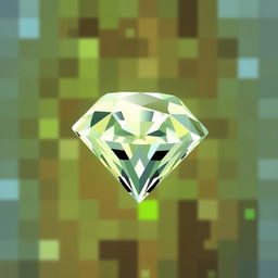 A perfectly cut and sparkling diamond in the style of Minecraft graphics