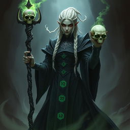 A powerful drow necromancer casting a spell