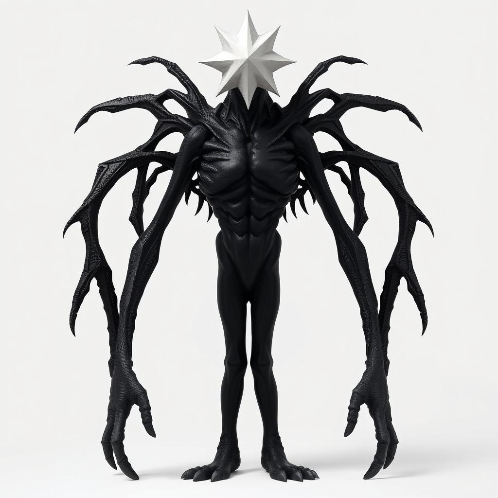 A mysterious tall humanoid creature standing at 3 meters, with an intriguing and enigmatic design