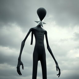 A mysterious tall humanoid creature standing at 3 meters, designed in the style of a motion stop animation film