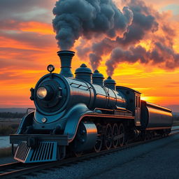 A fantastical and imaginative representation of a locomotive with exaggerated, large steam domes shaped like a busty figure