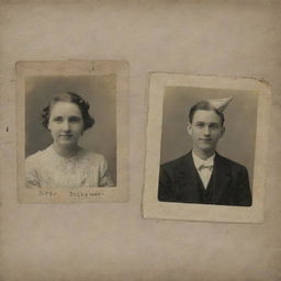 A side by side image showcasing an extremely melancholic birthday scene on one side and 'Happy Birthday' written on a faded, old photograph on the other side.