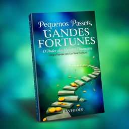 A captivating e-book cover for 'Pequenos Passos, Grandes Fortunas: O Poder dos Hábitos Financeiros'