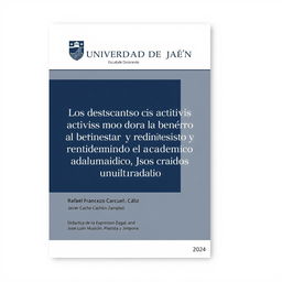 A cover design for a doctoral thesis from Universidad de Jaén - Escuela de Doctorado