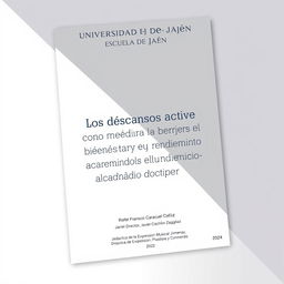 A cover design for a doctoral thesis from Universidad de Jaén - Escuela de Doctorado