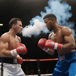 A boxing match where the opponents are a vape pen and healthy lungs, in a tense fight to portray the harmful effects of vaping on the lungs.