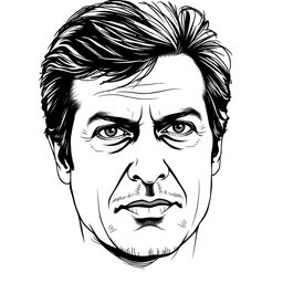 A vector black sketch of Imran Khan's face, capturing his distinct features with precision