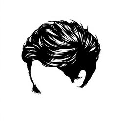 A vector black sketch of Imran Khan's head with an emphasis on bold black hair, styled in his iconic manner