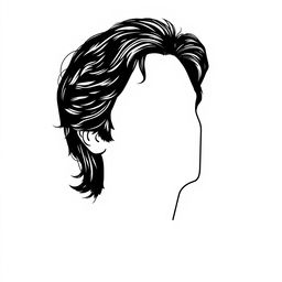 A vector black sketch of Imran Khan's head with an emphasis on bold black hair, styled in his iconic manner