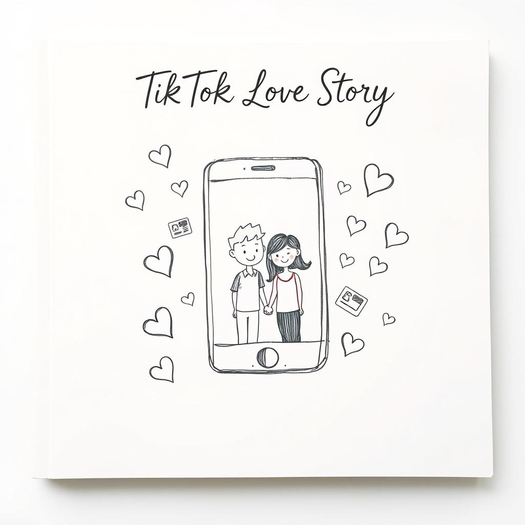 A book cover sketch for a novel titled "TikTok Love Story"