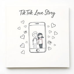 A book cover sketch for a novel titled "TikTok Love Story"