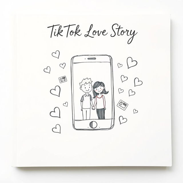 A book cover sketch for a novel titled "TikTok Love Story"