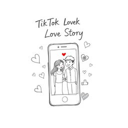 A book cover sketch for a novel titled "TikTok Love Story"