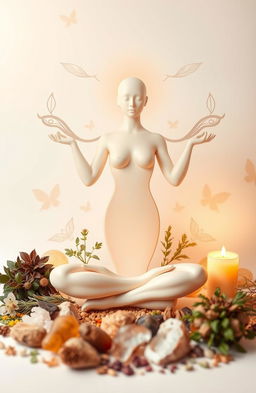 A serene and calming representation of holistic healing in women's health