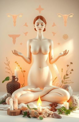 A serene and calming representation of holistic healing in women's health