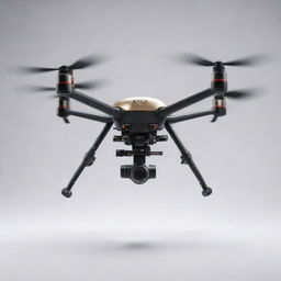 A sophisticated drone with an indignation expression, adorned with a quirky family crest.