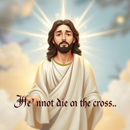 Miniature illustration of Jesus with a serene expression, symbolizing eternal life