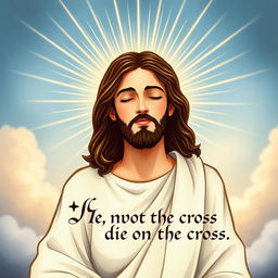 Miniature illustration of Jesus with a serene expression, symbolizing eternal life