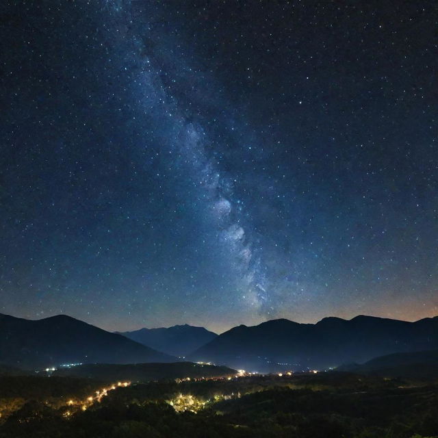 A breathtaking view of a crystal clear night sky filled with countless shimmering stars, creating a magical celestial light show.