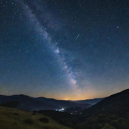 A breathtaking view of a crystal clear night sky filled with countless shimmering stars, creating a magical celestial light show.