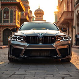 A sleek and powerful BMW M3 G80 on the vibrant streets of Uzbekistan