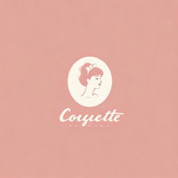 Create a retro-styled, but cute, logotype for a brand named 'Coquette'. The primary color should be baby pink.