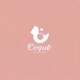 Create a retro-styled, but cute, logotype for a brand named 'Coquette'. The primary color should be baby pink.