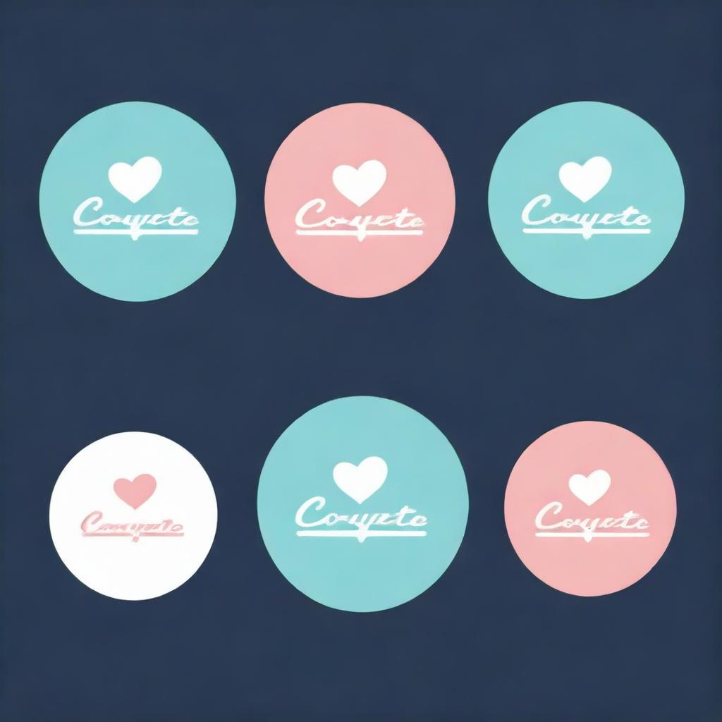 Create a retro-styled, but cute, logotype for a brand named 'Coquette'. The primary color should be baby pink.