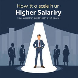 A modern and minimalist vector book cover focusing on the theme of achieving higher salaries in the business market