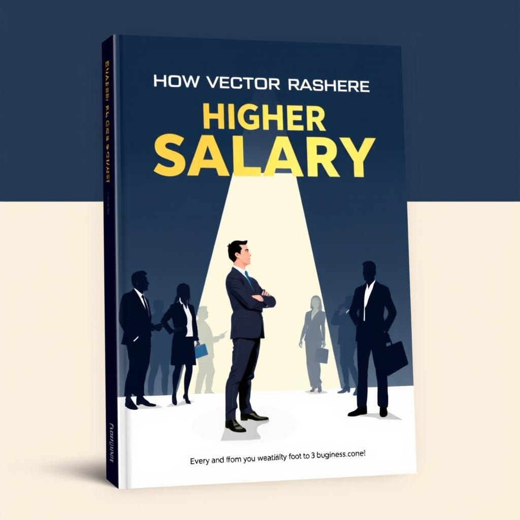 A modern and minimalist vector book cover focusing on the theme of achieving higher salaries in the business market