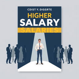 A modern and minimalist vector book cover focusing on the theme of achieving higher salaries in the business market