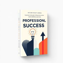 An inventive book cover designed with a minimalist pop art style for a guide about achieving professional success