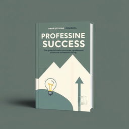 An inventive book cover designed with a minimalist pop art style for a guide about achieving professional success