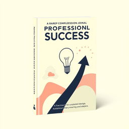 An inventive book cover designed with a minimalist pop art style for a guide about achieving professional success