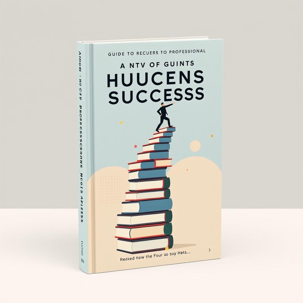 An inventive and minimalist book cover designed with a pop art aesthetic, focusing on guiding readers to achieve professional success