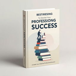 An inventive and minimalist book cover designed with a pop art aesthetic, focusing on guiding readers to achieve professional success