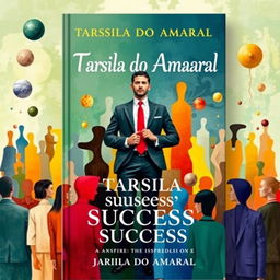 An inventive book cover inspired by the unique style of Tarsila do Amaral, focusing on professional success