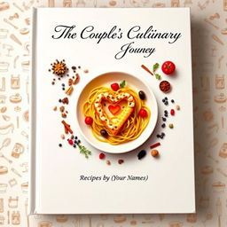 A captivating and elegant cover for a cookbook authored by a couple