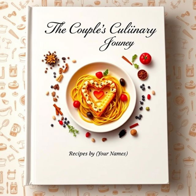 A captivating and elegant cover for a cookbook authored by a couple