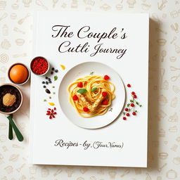 A captivating and elegant cover for a cookbook authored by a couple