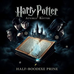 A book cover for 'Harry Potter & the Half-Blood Prince', showcasing a dark, mysterious atmosphere