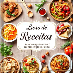 A beautifully designed cookbook cover showing a variety of delicious and colorful dishes